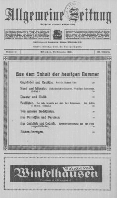 Allgemeine Zeitung Sonntag 28. November 1920