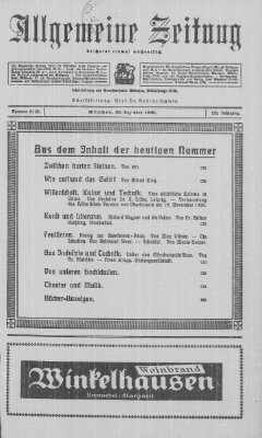 Allgemeine Zeitung Sonntag 26. Dezember 1920