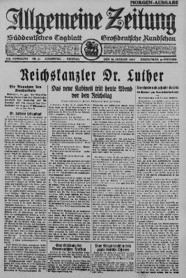 Allgemeine Zeitung Freitag 16. Januar 1925