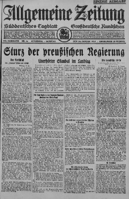 Allgemeine Zeitung Samstag 24. Januar 1925