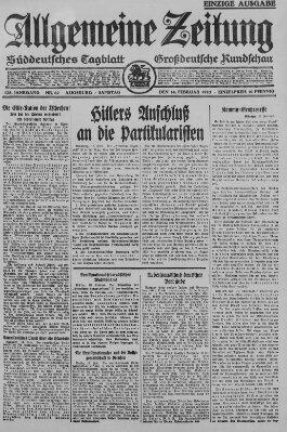 Allgemeine Zeitung Samstag 14. Februar 1925