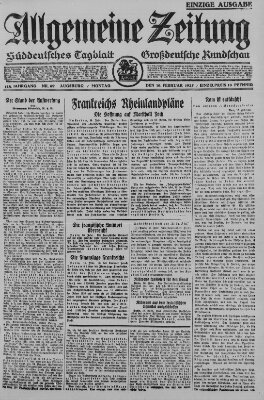 Allgemeine Zeitung Montag 16. Februar 1925