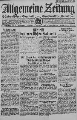 Allgemeine Zeitung Samstag 21. Februar 1925