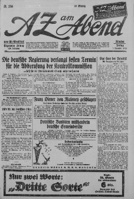 AZ am Abend (Allgemeine Zeitung) Freitag 3. Dezember 1926