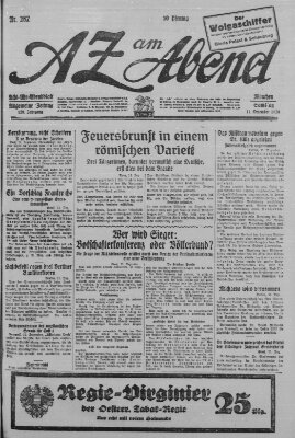 AZ am Abend (Allgemeine Zeitung) Samstag 11. Dezember 1926