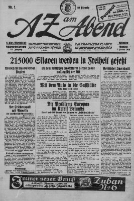 AZ am Abend (Allgemeine Zeitung) Montag 2. Januar 1928