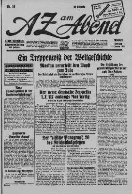 AZ am Abend (Allgemeine Zeitung) Freitag 13. Januar 1928