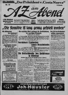 AZ am Abend (Allgemeine Zeitung) Samstag 28. Januar 1928