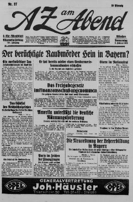 AZ am Abend (Allgemeine Zeitung) Donnerstag 2. Februar 1928