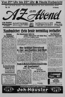 AZ am Abend (Allgemeine Zeitung) Samstag 4. Februar 1928