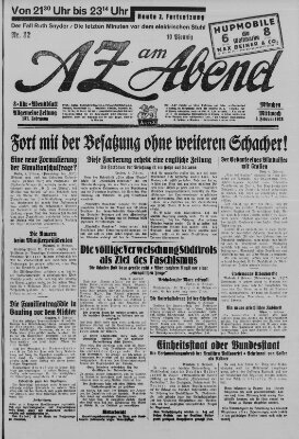 AZ am Abend (Allgemeine Zeitung) Mittwoch 8. Februar 1928