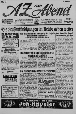 AZ am Abend (Allgemeine Zeitung) Saturday 18. February 1928