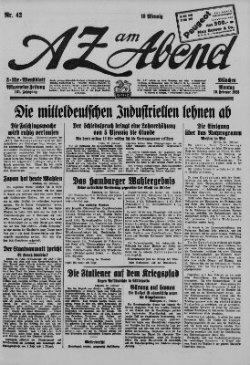 AZ am Abend (Allgemeine Zeitung) Montag 20. Februar 1928