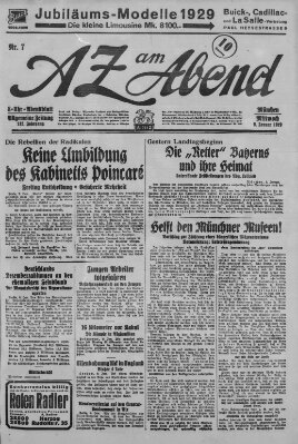 AZ am Abend (Allgemeine Zeitung) Mittwoch 9. Januar 1929