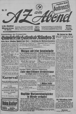 AZ am Abend (Allgemeine Zeitung) Dienstag 15. Januar 1929