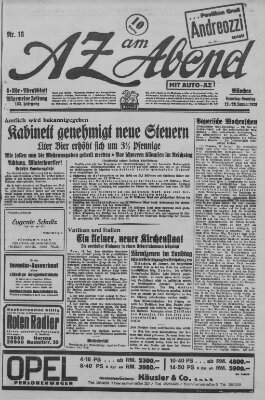 AZ am Abend (Allgemeine Zeitung) Sonntag 20. Januar 1929