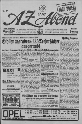 AZ am Abend (Allgemeine Zeitung) Donnerstag 31. Januar 1929