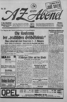 AZ am Abend (Allgemeine Zeitung) Donnerstag 7. Februar 1929