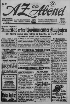 AZ am Abend (Allgemeine Zeitung) Montag 25. Februar 1929