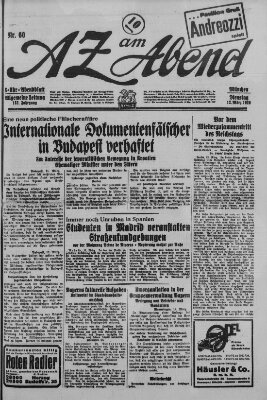 AZ am Abend (Allgemeine Zeitung) Dienstag 12. März 1929