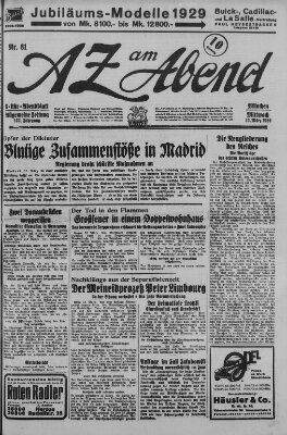 AZ am Abend (Allgemeine Zeitung) Mittwoch 13. März 1929