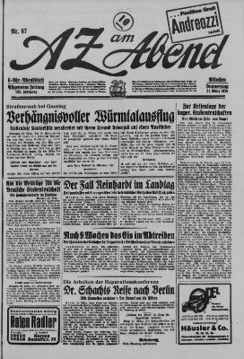 AZ am Abend (Allgemeine Zeitung) Donnerstag 21. März 1929