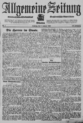 Allgemeine Zeitung Sonntag 7. Januar 1923