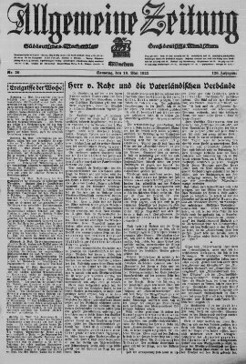 Allgemeine Zeitung Samstag 19. Mai 1923