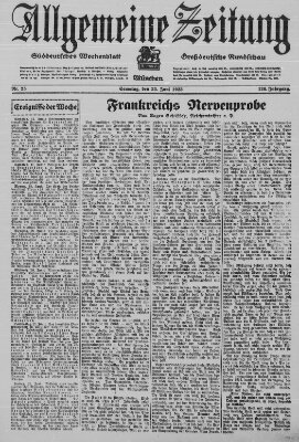 Allgemeine Zeitung Samstag 23. Juni 1923