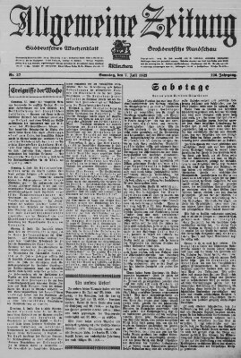 Allgemeine Zeitung Samstag 7. Juli 1923