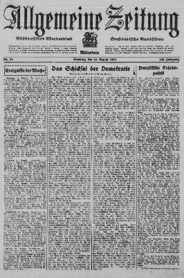 Allgemeine Zeitung Samstag 25. August 1923