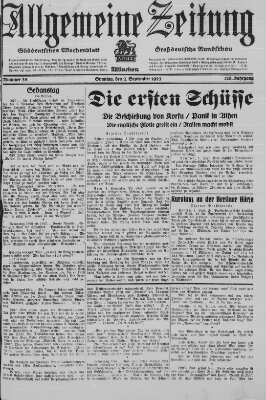 Allgemeine Zeitung Sonntag 2. September 1923