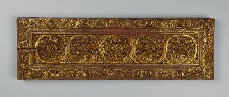 Tibetischer Buchdeckel (Unterdeckel) mit Darstellungen religiöser Figuren - Cod.tibet. 331
