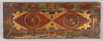Tibetischer Buchdeckel (Oberdeckel) mit reicher Bemalung - Cod.tibet. 491