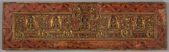 Tibetischer Buchdeckel (Unterdeckel) aus leichtem Holz - Cod.tibet. 489