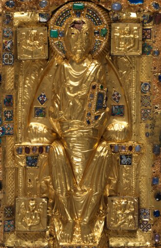 Goldblech mit Christus Pantokrator