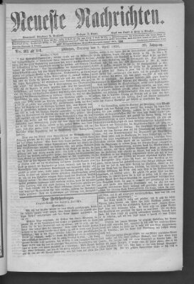 Neueste Nachrichten (Münchner neueste Nachrichten) Sonntag 2. April 1876