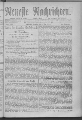 Neueste Nachrichten (Münchner neueste Nachrichten) Samstag 6. Mai 1876