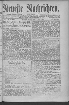 Neueste Nachrichten (Münchner neueste Nachrichten) Sonntag 4. Juni 1876