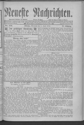 Neueste Nachrichten (Münchner neueste Nachrichten) Mittwoch 7. Juni 1876