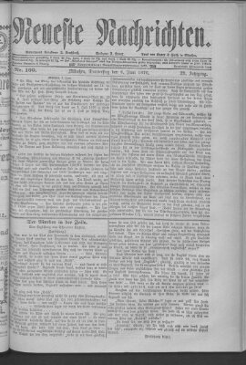 Neueste Nachrichten (Münchner neueste Nachrichten) Donnerstag 8. Juni 1876