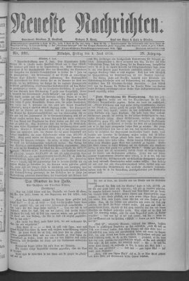 Neueste Nachrichten (Münchner neueste Nachrichten) Freitag 9. Juni 1876