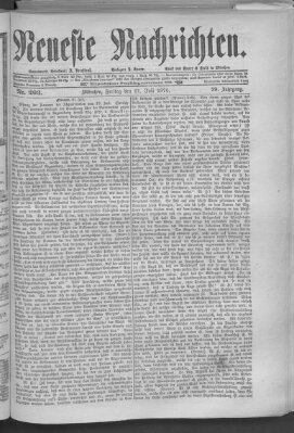 Neueste Nachrichten (Münchner neueste Nachrichten) Freitag 21. Juli 1876