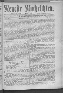 Neueste Nachrichten (Münchner neueste Nachrichten) Mittwoch 26. Juli 1876