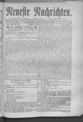 Neueste Nachrichten (Münchner neueste Nachrichten) Sonntag 30. Juli 1876