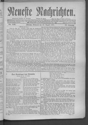 Neueste Nachrichten (Münchner neueste Nachrichten) Mittwoch 23. August 1876