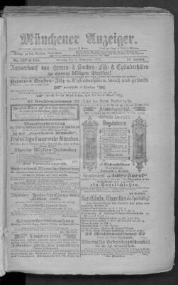 Münchener Anzeiger (Münchner neueste Nachrichten) Sonntag 3. September 1876