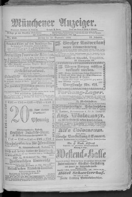 Münchener Anzeiger (Münchner neueste Nachrichten) Freitag 15. September 1876