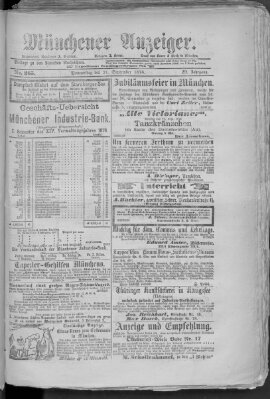 Münchener Anzeiger (Münchner neueste Nachrichten) Donnerstag 21. September 1876