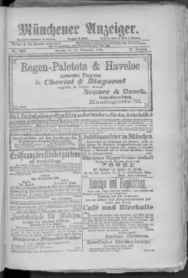 Münchener Anzeiger (Münchner neueste Nachrichten) Samstag 23. September 1876